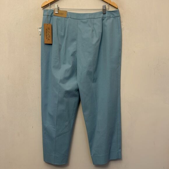 Peck & Peck robins egg blue side zip ankle pants Size 14 New - Picture 7 of 9